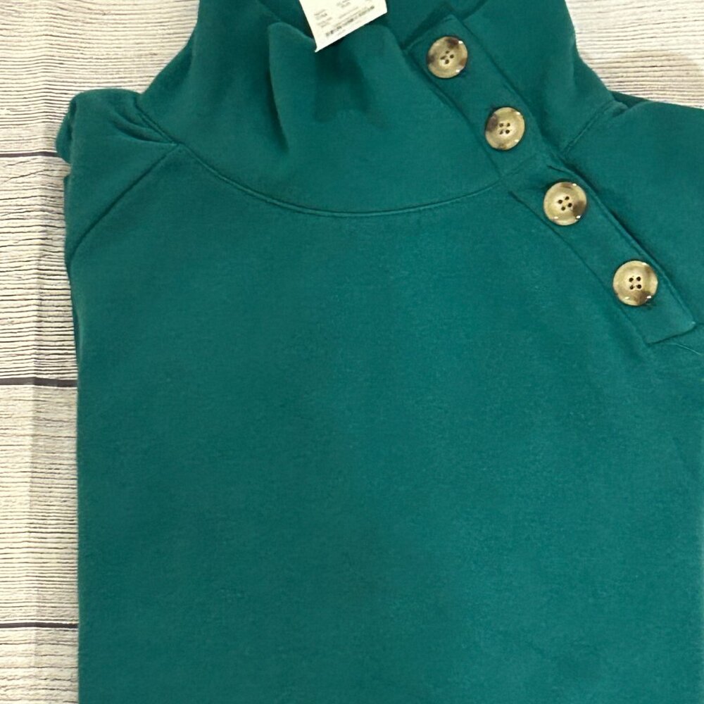 J Crew Wide button-collar tunic sweatshirt in cloudspun fleece - Picture 12 of 13